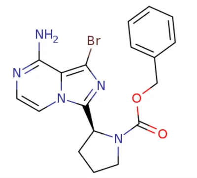 (S) -benzil 2- (8-amino-1-bromoimidazo [1,5-A] pirazin-3-il) pyrrolidine-1-carboxylate （CAS: 1420478-88-1）